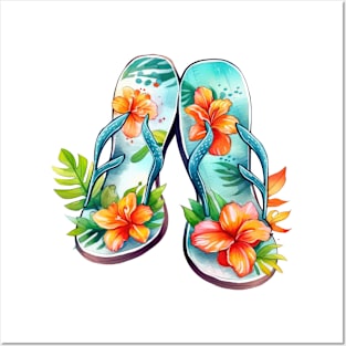 Watercolor Flip Flops #8 Posters and Art